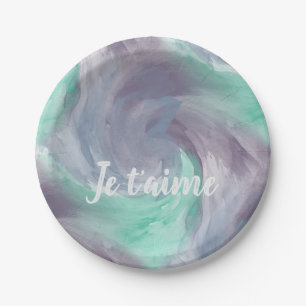 Krawatte-Farbton Lila grünes, farbiges Wasser in L Pappteller