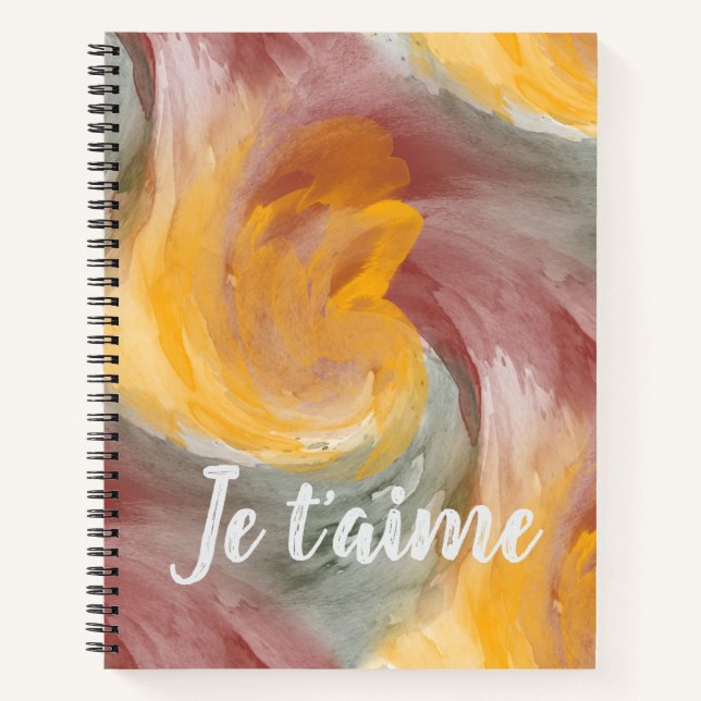 Krawatte-Farbton Orange Grüne Farbe Wasser Farbe i Notizbuch (Vorderseite)