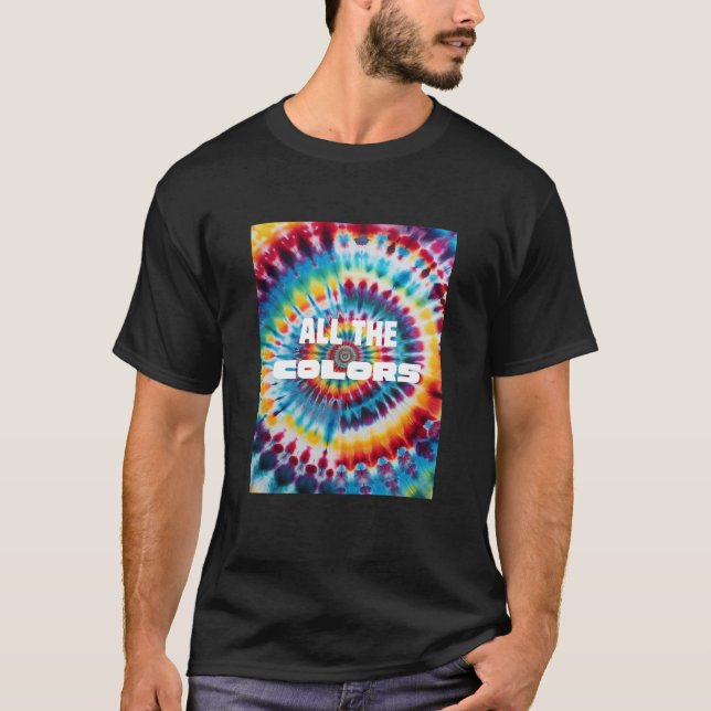 Krawatte-Färbung Fett Retro-Regenbogenfarben T-Shirt (Vorderseite)