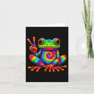 Krawatte-Färbung Frog Peace Signie Hippie for Men  Karte