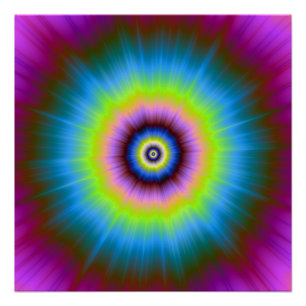 Krawatte-Färbung in blaurosa Gelb Zazzle Perfect P Poster