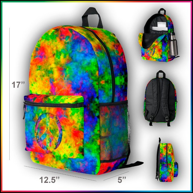 [Krawatte-Färbung] Regenbogenfarben Buchsack-Rucks Bedruckter Rucksack (Click "Edit Design" to customize)