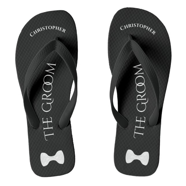 Krawatte für einfache Fun Groom Flip Flops (Fußbett)