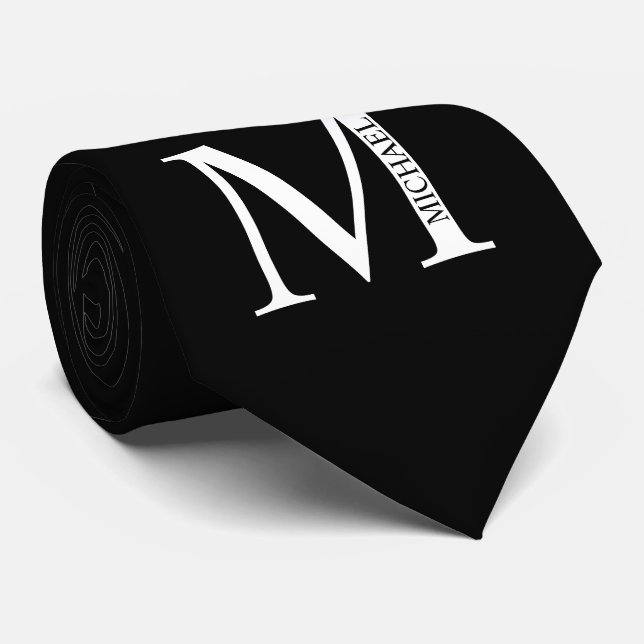 Krawatte für personalisierte Monogramm und Name (Gerollt)