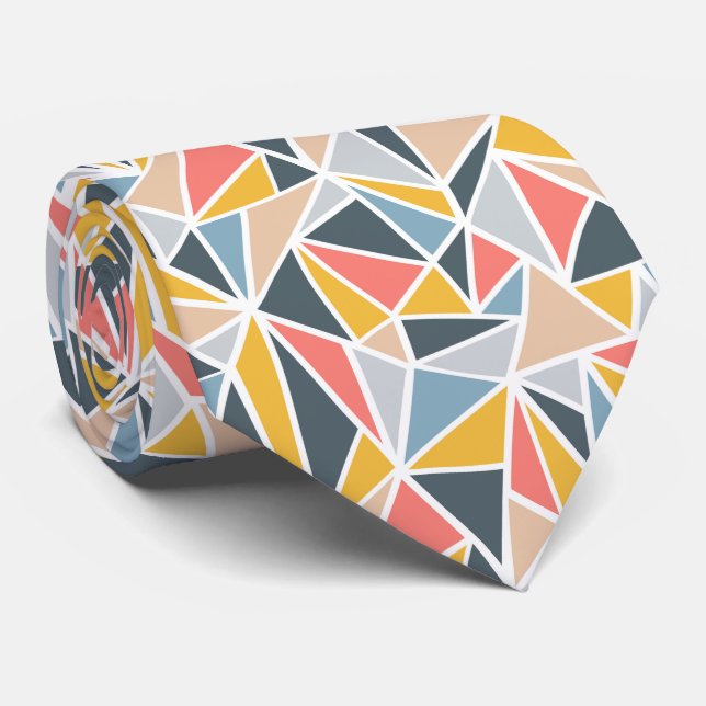 Krawatte für Vintage geometrische Dreiecke (Gerollt)