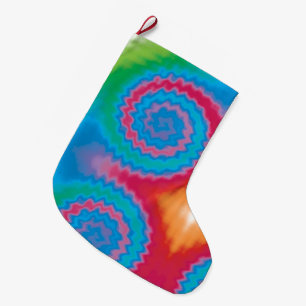 Krawatte gefärbt groovy funky Retro-Swirl-Muster Großer Weihnachtsstrumpf