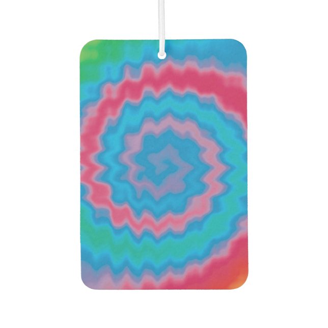 Krawatte gefärbt groovy funky Retrowirbelmuster co Autolufterfrischer (Vorderseite)