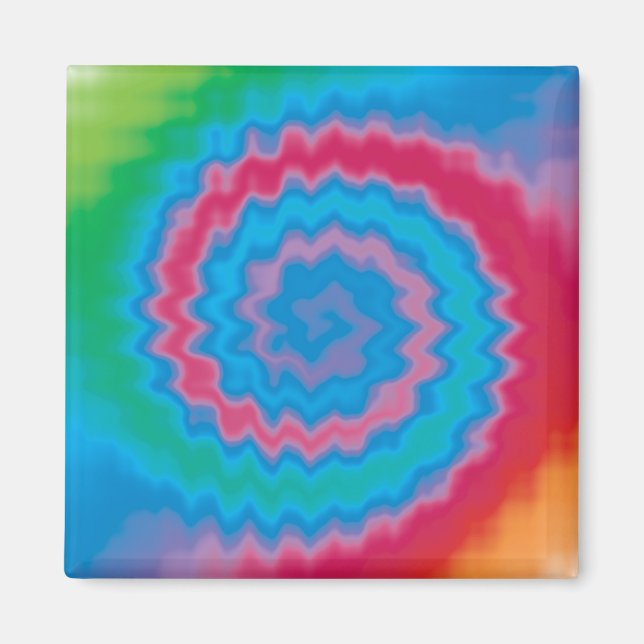 Krawatte gefärbt groovy funky Retrowirl cool Magnet (Vorne)