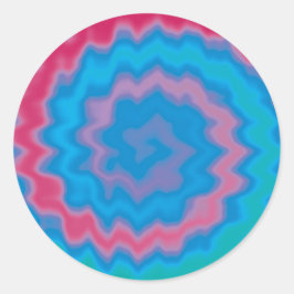 Krawatte gefärbt groovy funky Retrowirl cool Runder Aufkleber