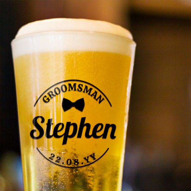 Krawatte gekurbelt Textname Datum Trauzeuge Hochze Glas (Von Creator hochgeladen)