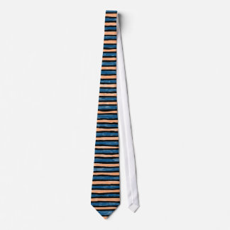 Krawatte, gestrichene Streifen, blau und orange Krawatte