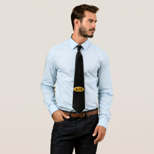 Krawatte - Goldenes Oval mit Initialen