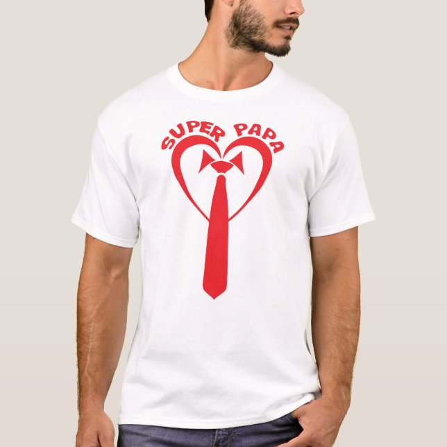 Krawatte_Herz_Super_Papa_1 T-Shirt (Vorderseite)