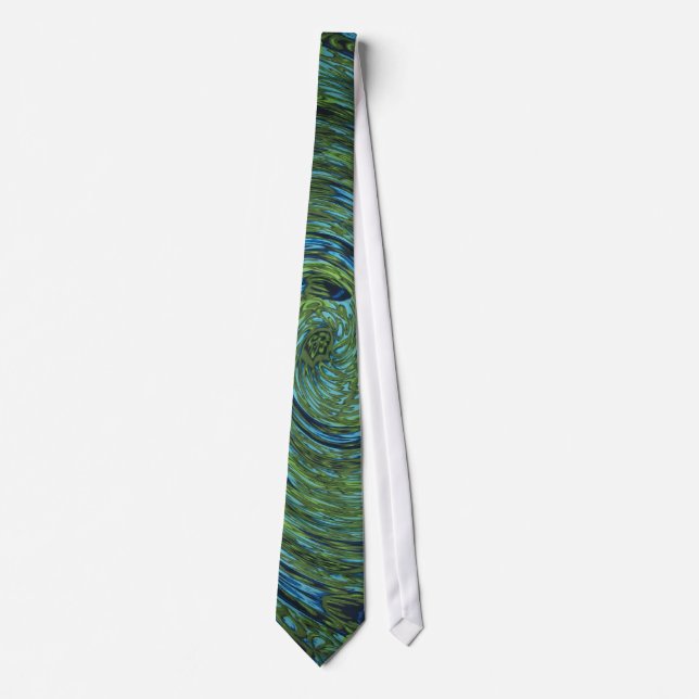 Krawatte mit blauem und grünem Swirbel (Vorderseite)