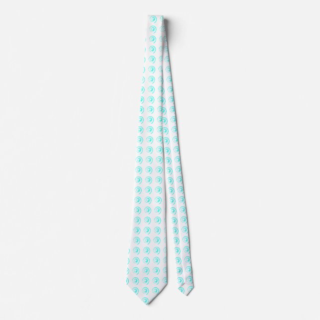 Krawatte mit gefleckten Cyan-Twirbeln (Vorderseite)
