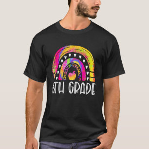 Krawatte mit Regenbogen Leoparden Tie Dye für Lehr T-Shirt