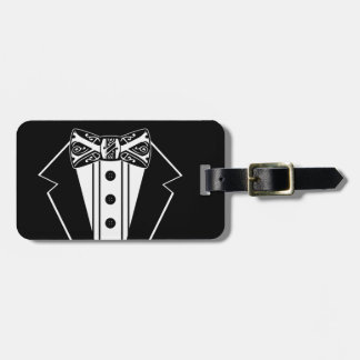 Krawatte mit schwarzem und weißem Bow mit Tux Gepäckanhänger