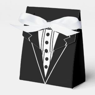 Krawatte mit schwarzem und weißem Bow mit Tux Geschenkschachtel