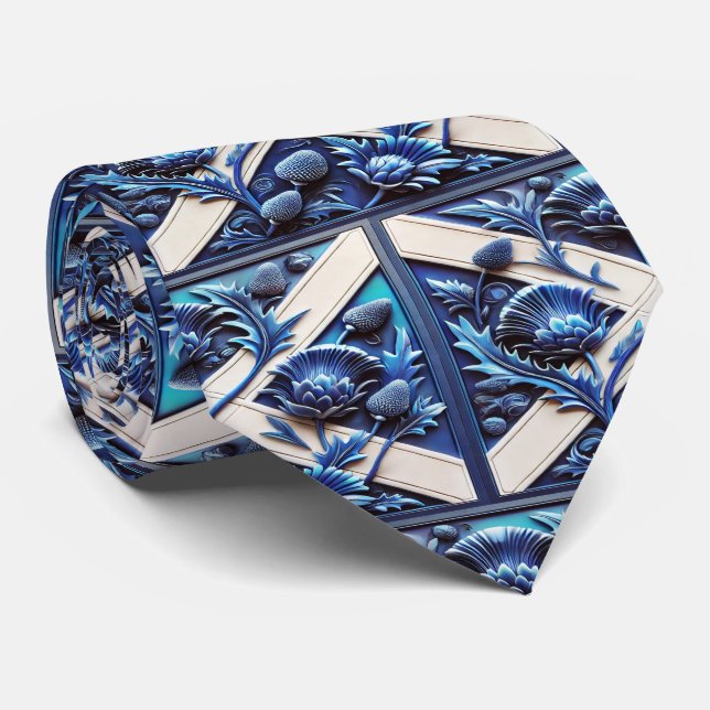 Krawatte mit Scottish Thistles Design (Gerollt)