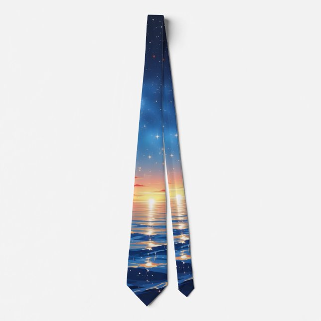 Krawatte mit Sonnenuntergangsmotiv (Vorderseite)