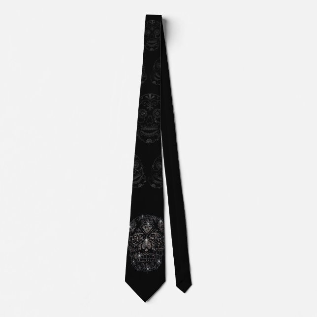 Krawatte/Necktie - „diamonds skull " Krawatte (Vorderseite)