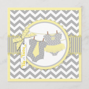 Krawatte- oder Tutu- und Zickzack Party für die Me Einladung