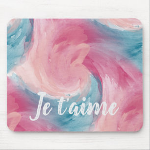 Krawatte rosa und blau-painterly Wasserfarbe in Li Mousepad