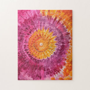 Krawatte rosa und orange Swirl Puzzle