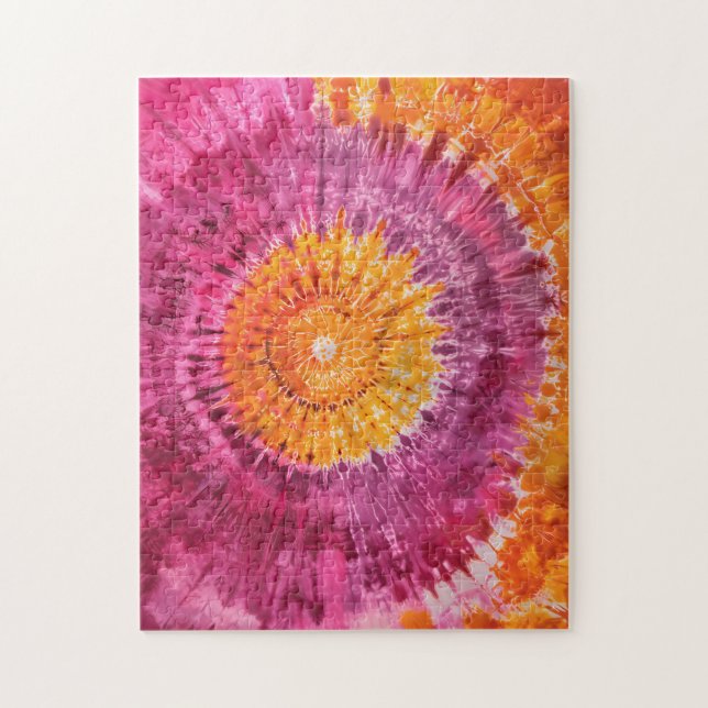 Krawatte rosa und orange Swirl Puzzle (Vertikal)