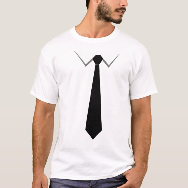 Krawatte, schwarze Krawatte T-Shirt (Vorderseite)