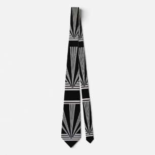 Krawatte Silber Schwarz Art Deco 2