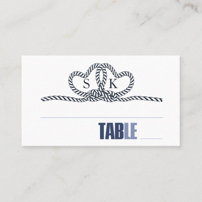 Krawatte The Knot Wedding Table Blue ID678 Platzkarte (Vorderseite)