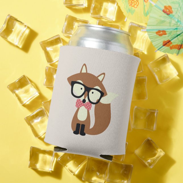 Krawatte und Brille Hipster Brown Fox Dosenkühler (In Situ Sommer)
