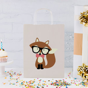 Krawatte und Brille Hipster Brown Fox Kleine Geschenktüte