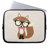 Krawatte und Brille Hipster Brown Fox