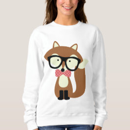 Krawatte und Brille Hipster Brown Fox Sweatshirt