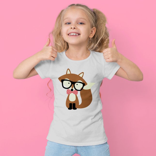 Krawatte und Brille Hipster Brown Fox T-Shirt (Von Creator hochgeladen)