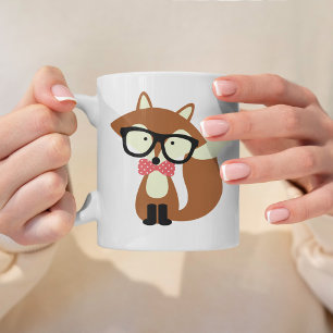 Krawatte und Brille Hipster Brown Fox Tasse
