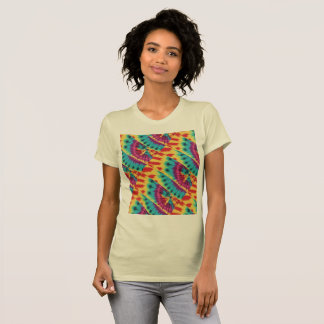 Krawatte vermischt Gelb Lila Türkis T-Shirt