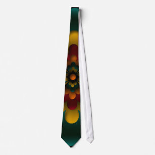 Krawatte, Zen-Blume, Rasta Rot, Gelb, grün Krawatte