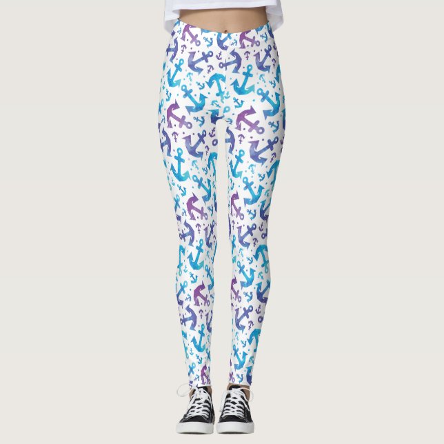 Krawatten-Anker-Muster 2 Leggings (Vorderseite)
