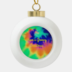Krawatten-Blick-Weihnachtsball-Verzierung Keramik Kugel-Ornament