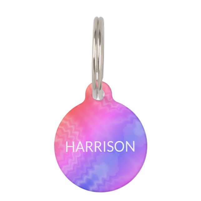 Krawatten Dyed custom dog Name contact Info Haustiermarke (Vorderseite)