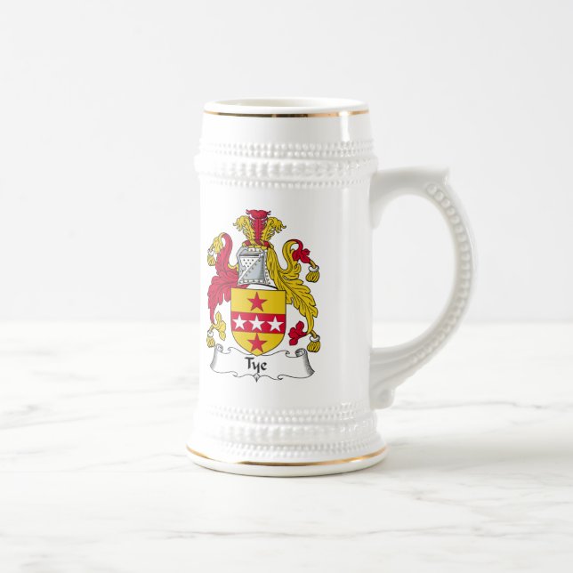 Krawatten-Familienwappen Bierglas (Rechts)