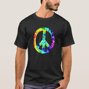 Krawatten-Friedenszeichen-T-Shirt 60er-70er T-Shirt
