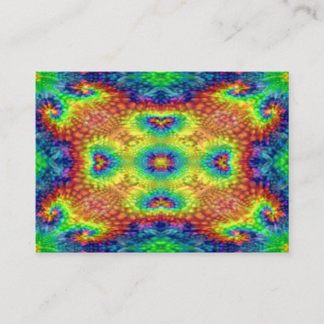 Krawatten-Himmel-Vintages Fraktal-Kaleidoskop Visitenkarte (Vorderseite)