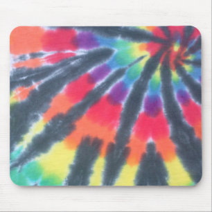 Krawatten-Mausunterlage-Schwarz-Regenbogen-Spirale Mousepad