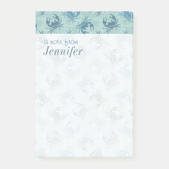 Krawatten-Muster der Krabben | addieren Ihren Post-it Klebezettel (Vorderseite)