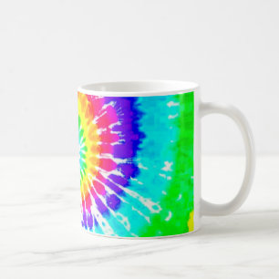 Krawatten-Regenbogen-Strudel-Neonregenbogen färbt Tasse