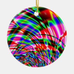 Krawatten-Retro Wellen-Fraktal Keramik Ornament